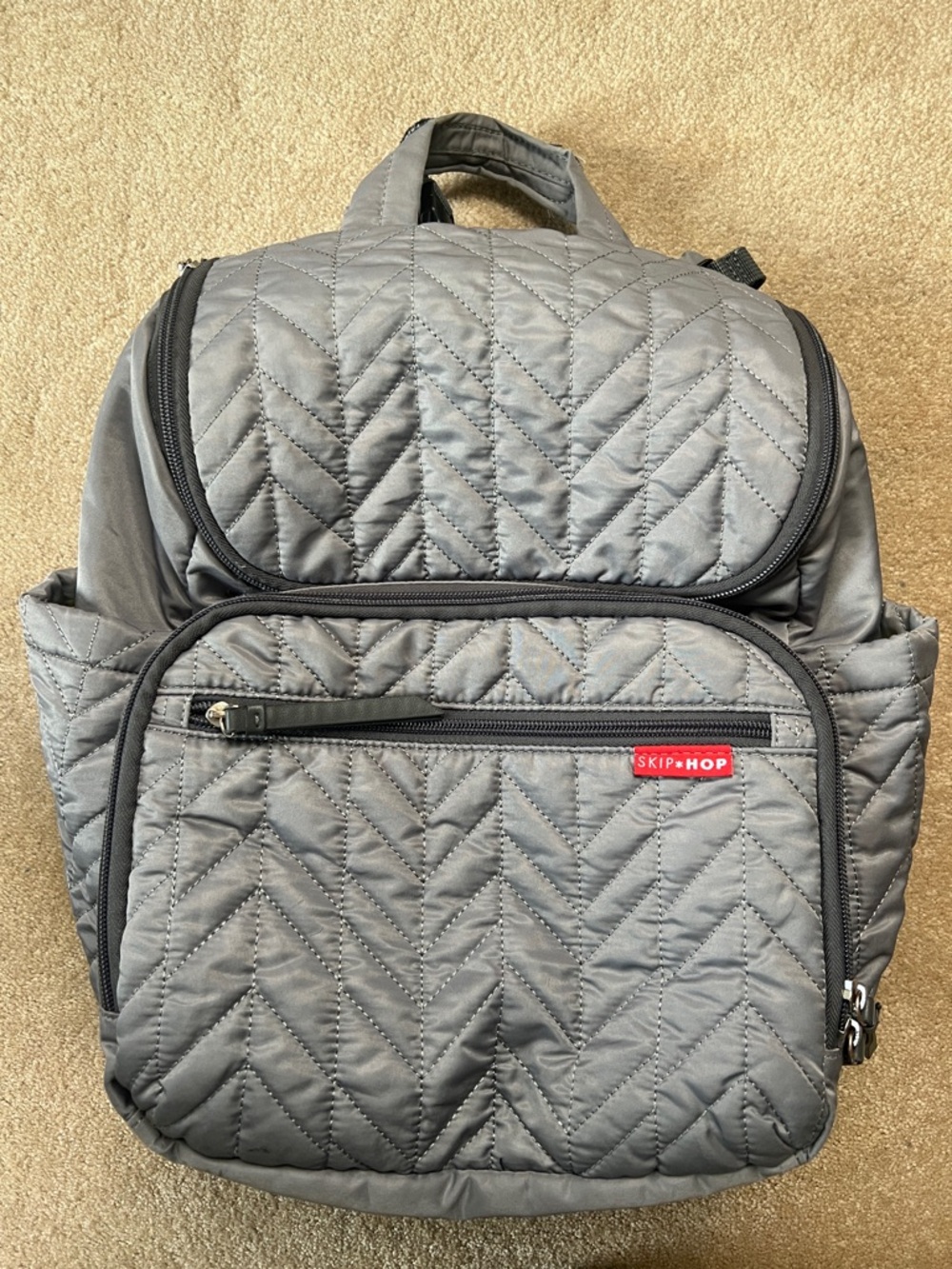 Skip Hop Quilted Charcoal Gray Backpack